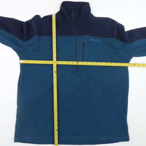 Mountain Warehouse Men’s Blue 1/2 Zip Fleece Pullover Sweatshirt L