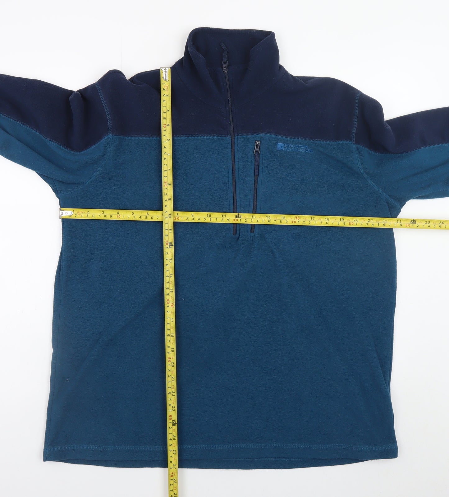 Mountain Warehouse Men’s Blue 1/2 Zip Fleece Pullover Sweatshirt L
