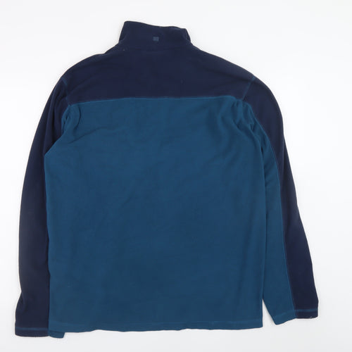 Mountain Warehouse Men’s Blue 1/2 Zip Fleece Pullover Sweatshirt L