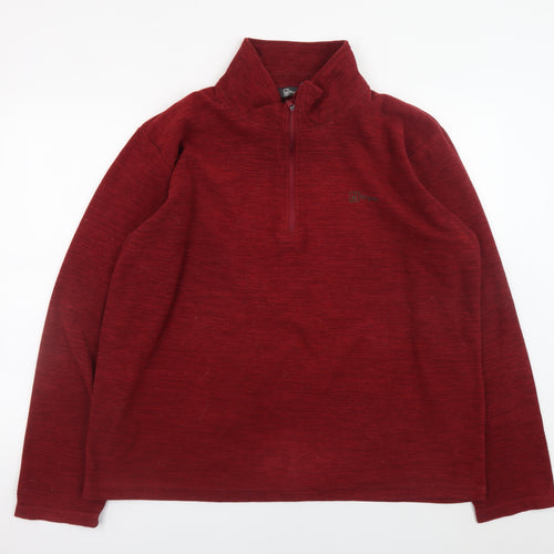 Hi Gear Men's Red XL 1/4 Zip Fleece Jacket Outdoor Hiking Top