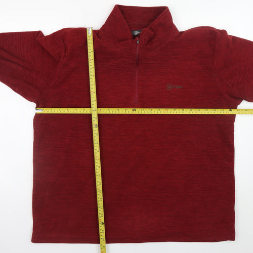 Hi Gear Men's Red XL 1/4 Zip Fleece Jacket Outdoor Hiking Top