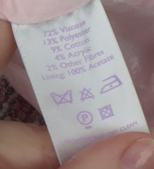 Autonomy Womens Pink Tweed Check Collarless Jacket Size 12