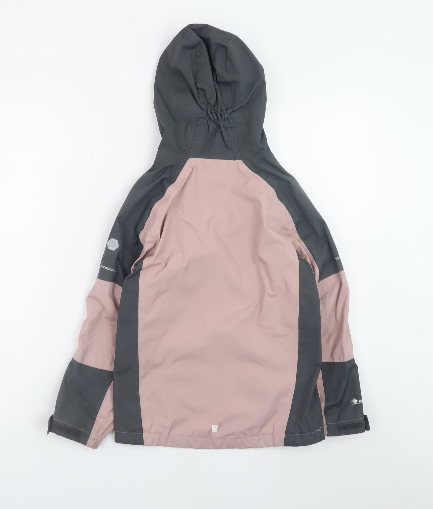 Regatta Girls Pink & Charcoal Waterproof Hooded Rain Jacket 7-8 Years
