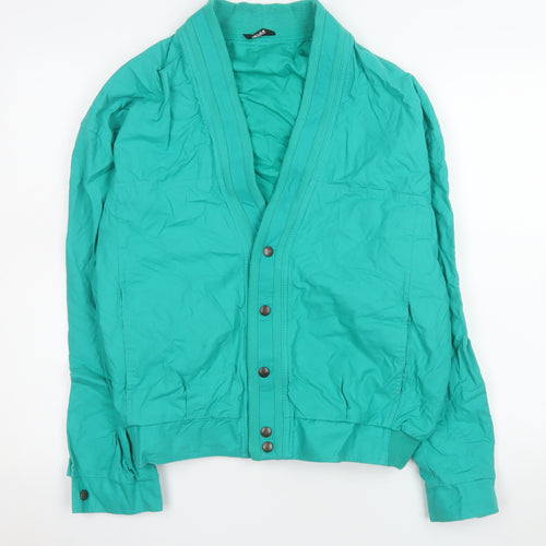 Marks and Spencer Womens Green Cotton Bomber Jacket Size S