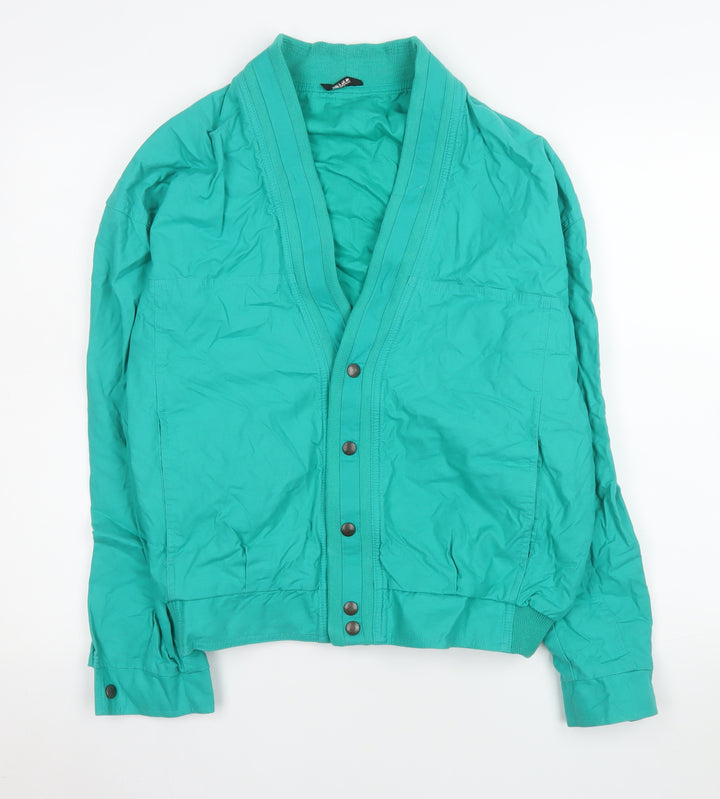 Marks and Spencer Womens Green Cotton Bomber Jacket Size S