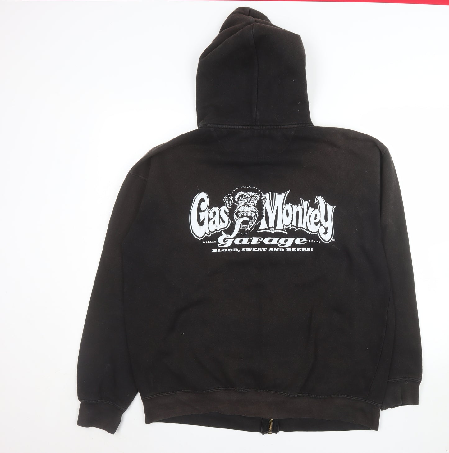 Gas Monkey Garage Men's Black XL Hooded Full Zip Jacket