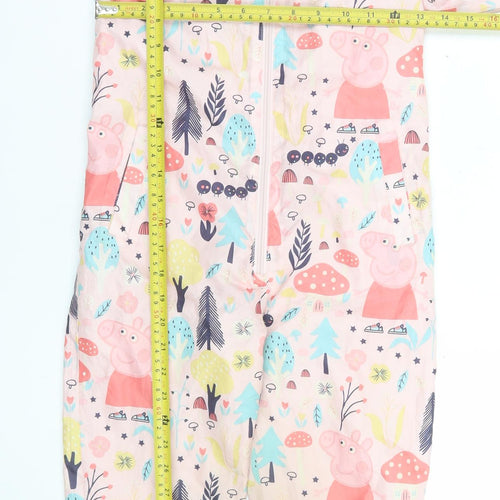 Peppa Pig Girls Pink Hooded Waterproof Rain Suit 5-6 Years Cartoon Print