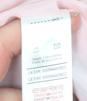Peppa Pig Girls Pink Hooded Waterproof Rain Suit 5-6 Years Cartoon Print