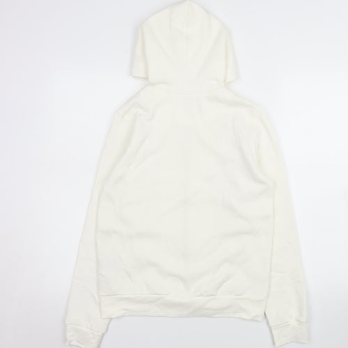 H&M Womens White XS Hooded Full Zip Cotton Blend Jacket