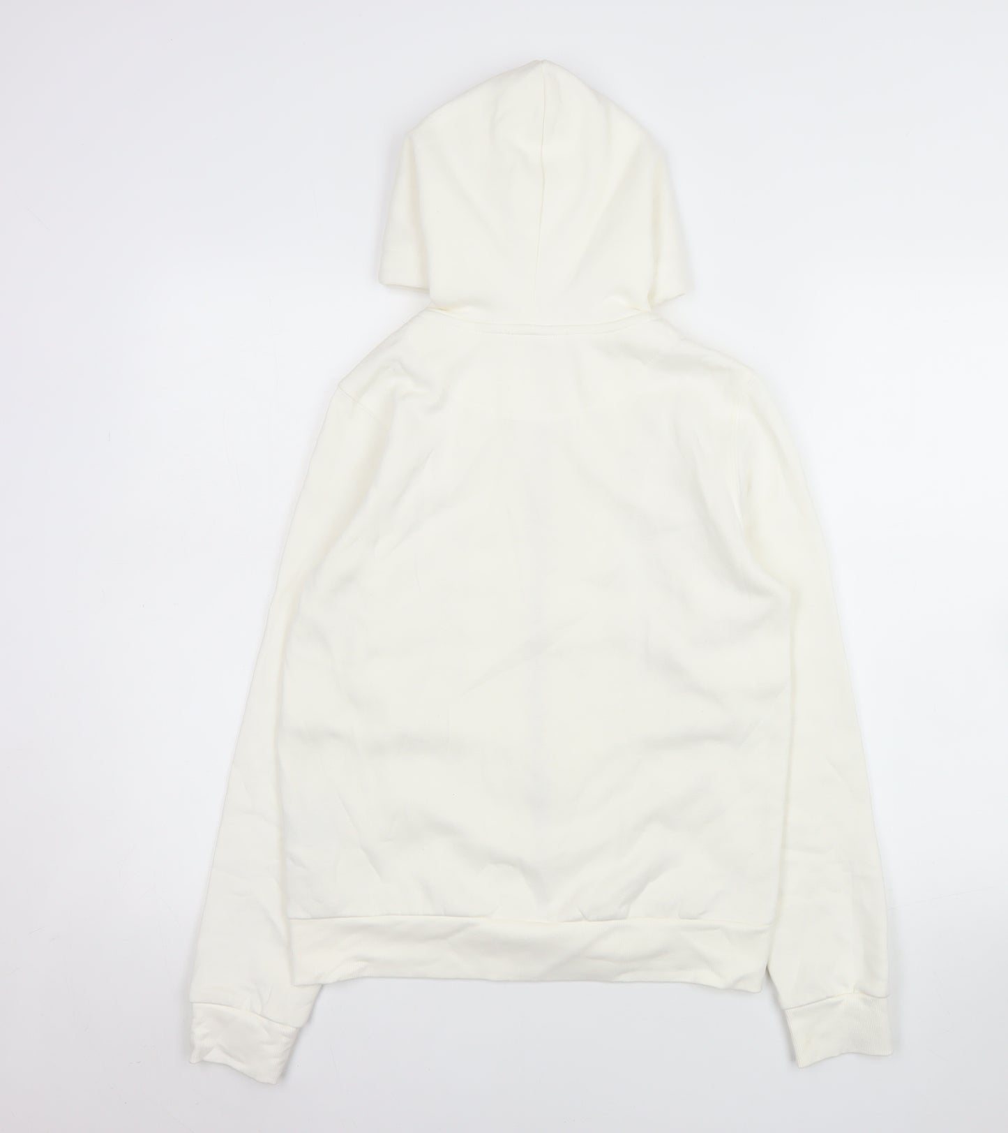 H&M Womens White XS Hooded Full Zip Cotton Blend Jacket