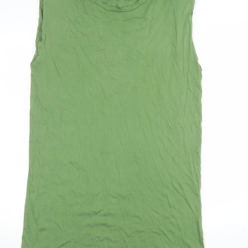 Very Womens Green Basic Sleeveless Cotton T-Shirt Size 12