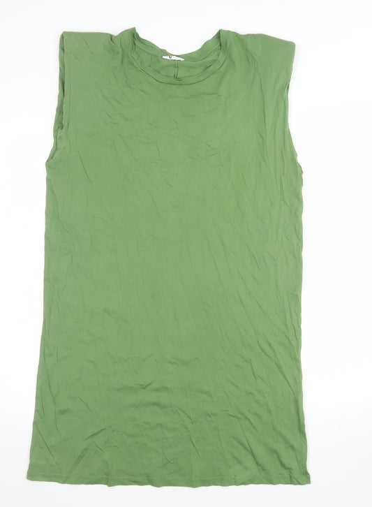 Very Womens Green Basic Sleeveless Cotton T-Shirt Size 12