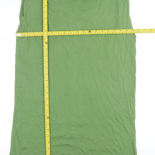 Very Womens Green Basic Sleeveless Cotton T-Shirt Size 12