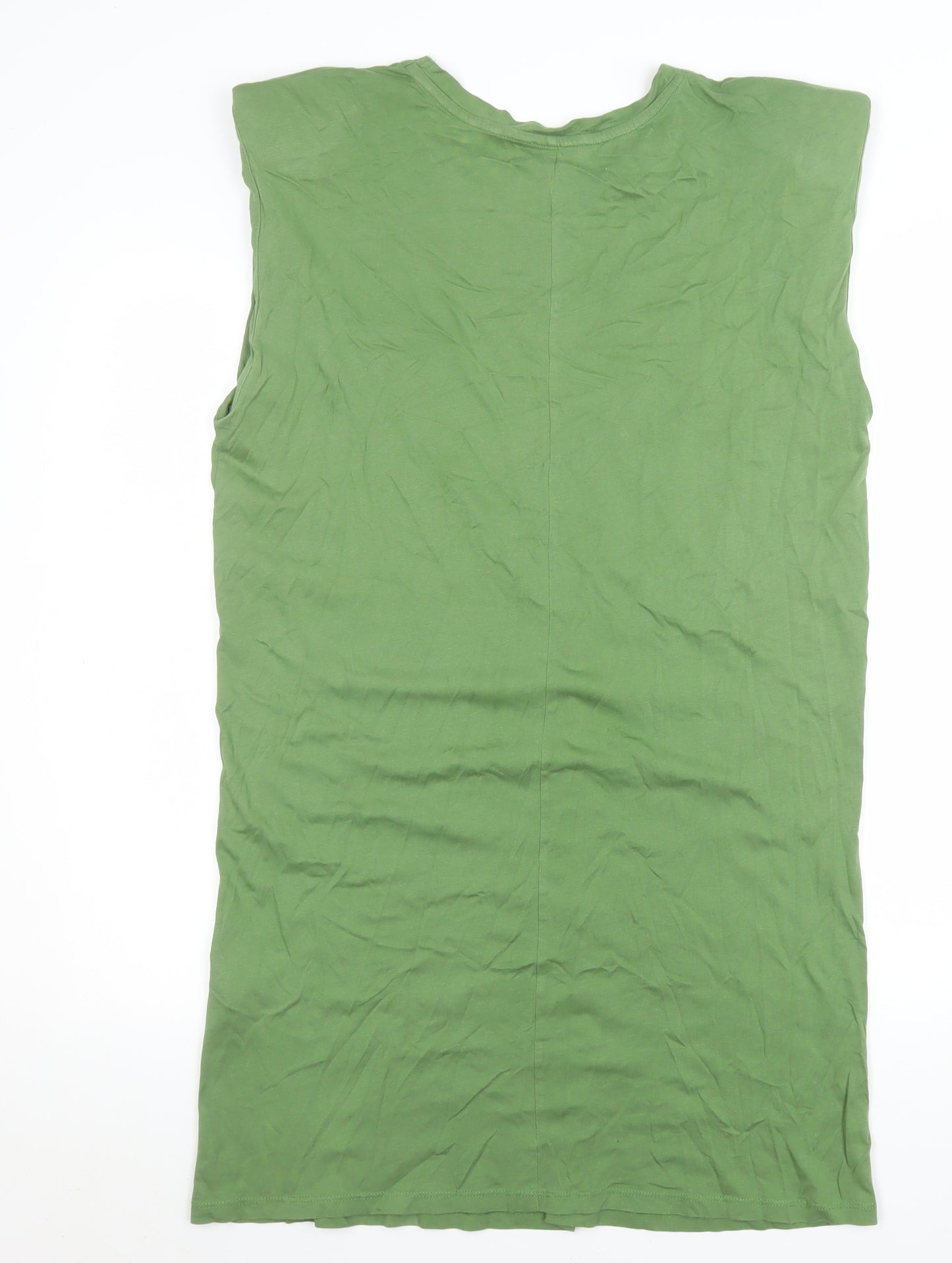 Very Womens Green Basic Sleeveless Cotton T-Shirt Size 12