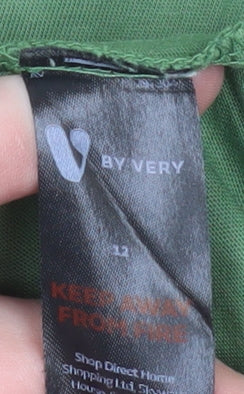 Very Womens Green Basic Sleeveless Cotton T-Shirt Size 12