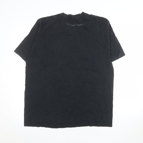 Tigers Men’s Black Rugby Graphic T-Shirt Size L Cotton Crew Neck