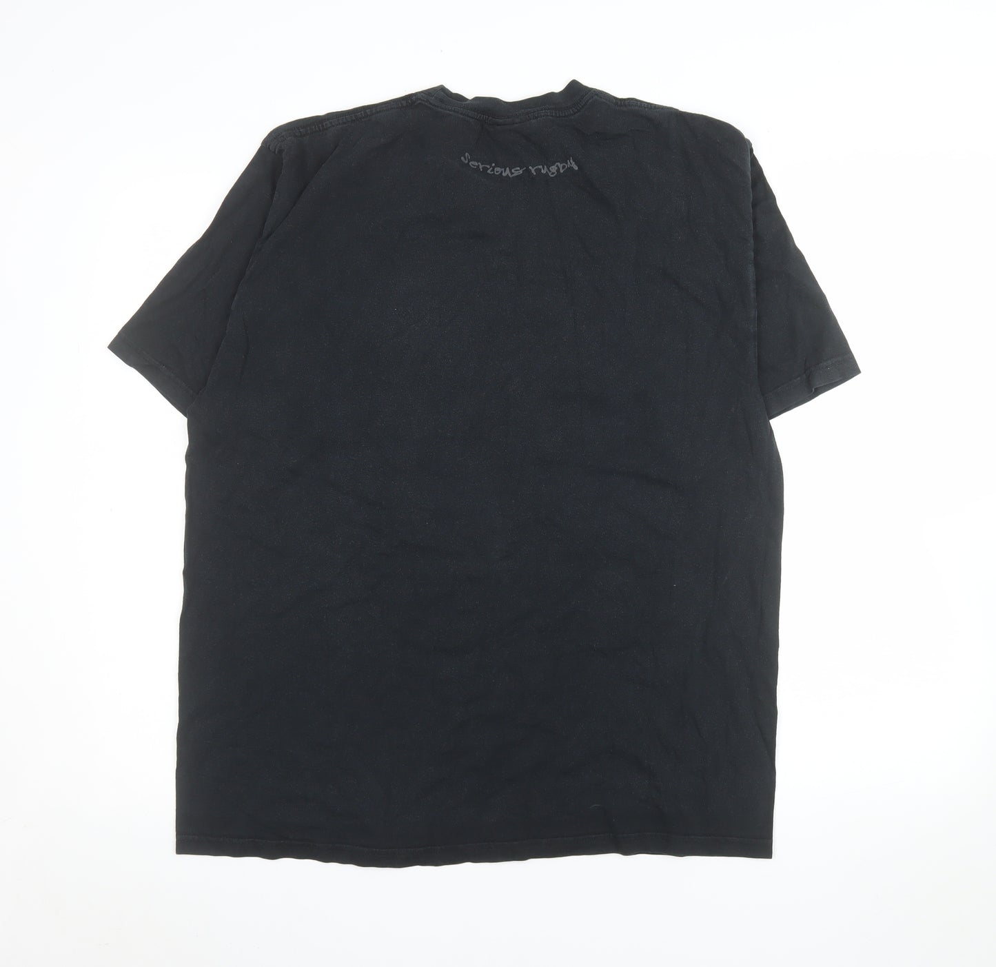 Tigers Men’s Black Rugby Graphic T-Shirt Size L Cotton Crew Neck