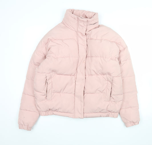 Light Before Dark Womens Pink XS Puffer Jacket Quilted Polyester