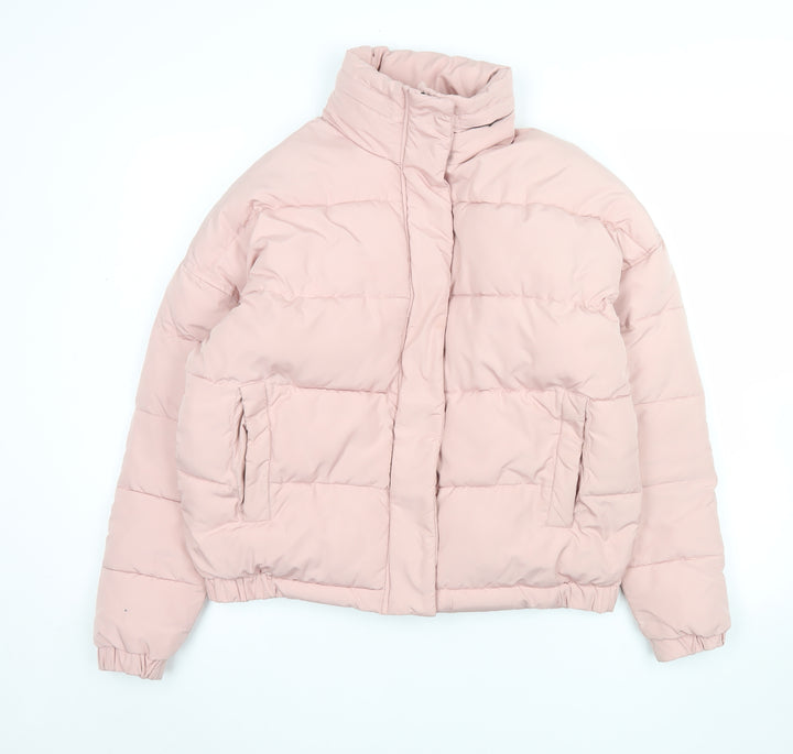 Light Before Dark Womens Pink XS Puffer Jacket Quilted Polyester