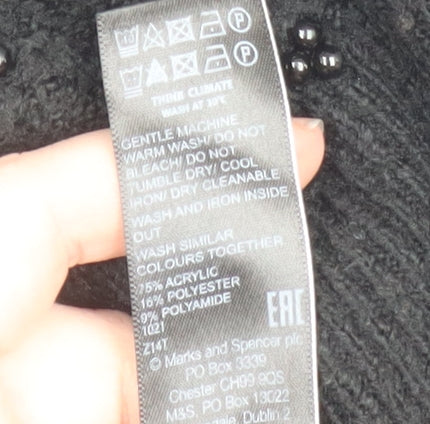 Marks and Spencer Women’s Black Beaded Pullover Jumper Size S