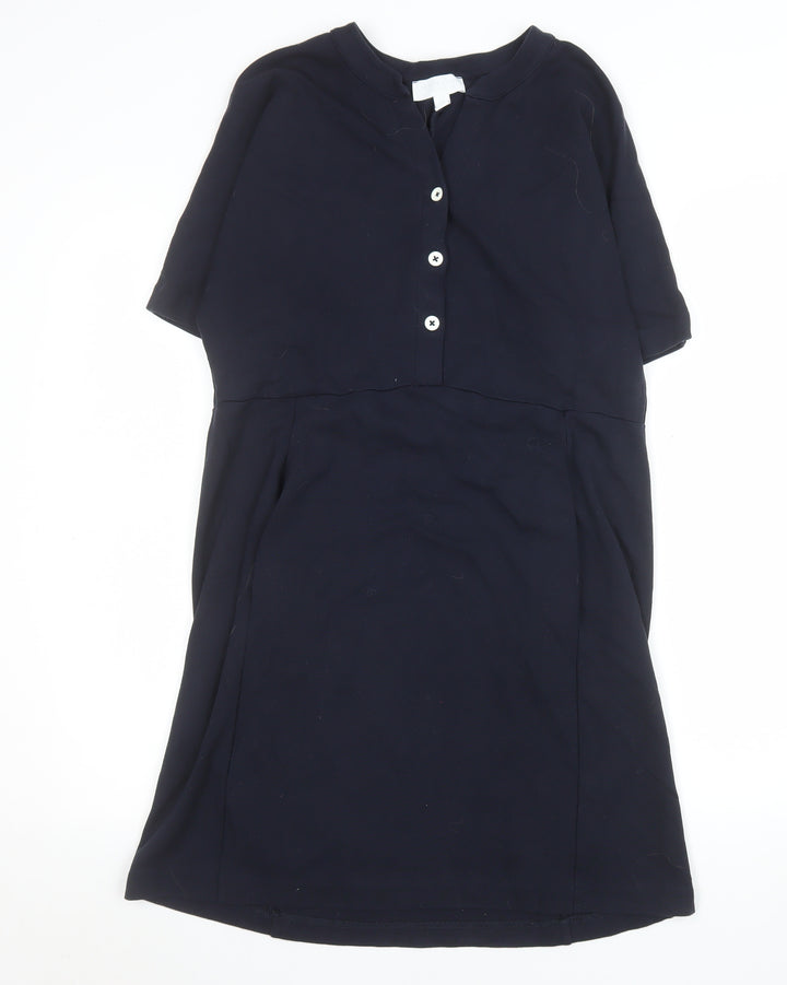 The White Company Women Black Size 12 Shift Knee Length Dress