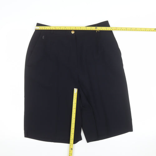 Gardeur New Sports Women's Black Size 14 Bermuda Shorts 100% Polyester