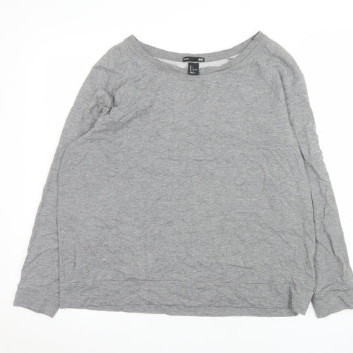 H&M Men’s Grey Long Sleeve Basic Crew Neck Jersey Top Size L