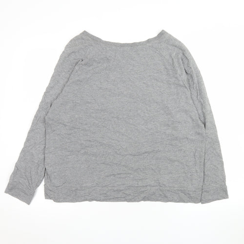 H&M Men’s Grey Long Sleeve Basic Crew Neck Jersey Top Size L