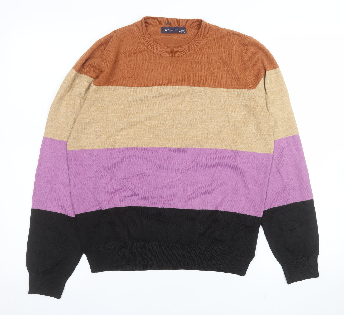 Marks and Spencer Women's Multicoloured Striped Jumper Size 12