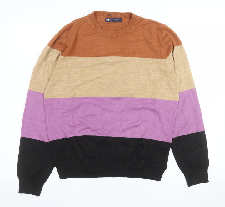 Marks and Spencer Women's Multicoloured Striped Jumper Size 12
