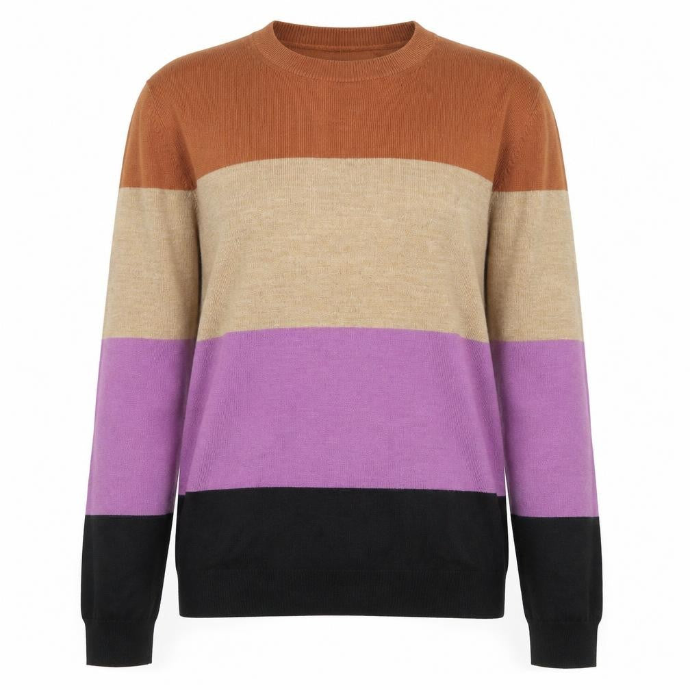 Front view of Marks & Spencer Women's Multicoloured Striped Jumper, size 12