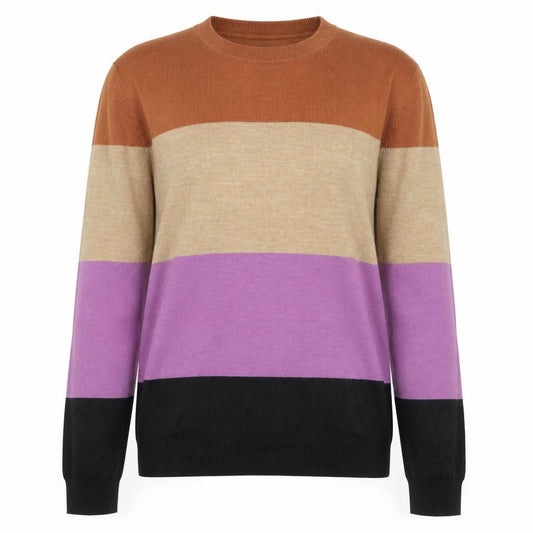 Front view of Marks & Spencer Women's Multicoloured Striped Jumper, size 12