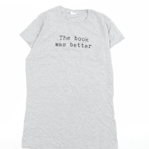 Gildan Womens Grey M Basic Funny Quote T-Shirt Softstyle Cotton Blend