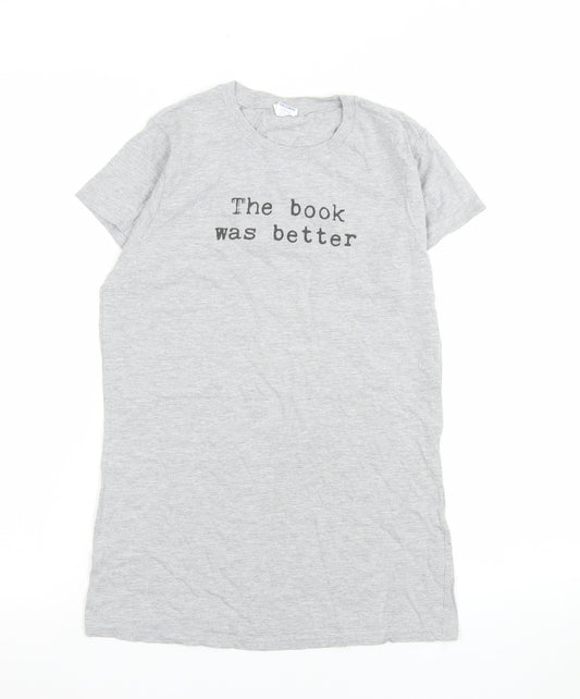 Gildan Womens Grey M Basic Funny Quote T-Shirt Softstyle Cotton Blend