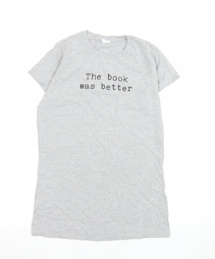 Gildan Womens Grey M Basic Funny Quote T-Shirt Softstyle Cotton Blend