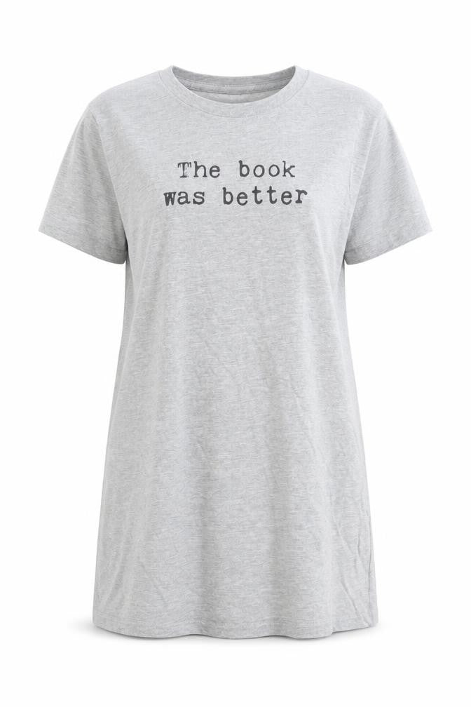 Front view of Gildan women’s grey m basic funny quote t-shirt softstyle cotton blend