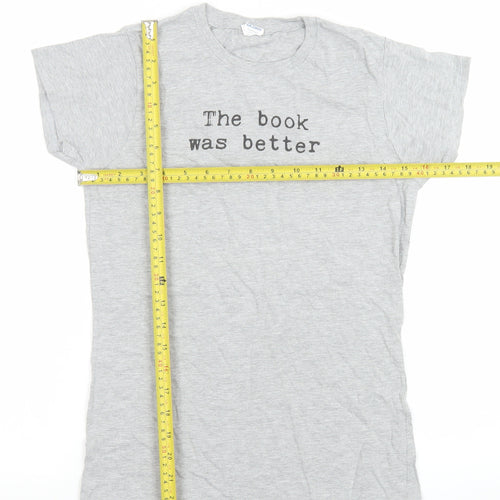 Gildan Womens Grey M Basic Funny Quote T-Shirt Softstyle Cotton Blend