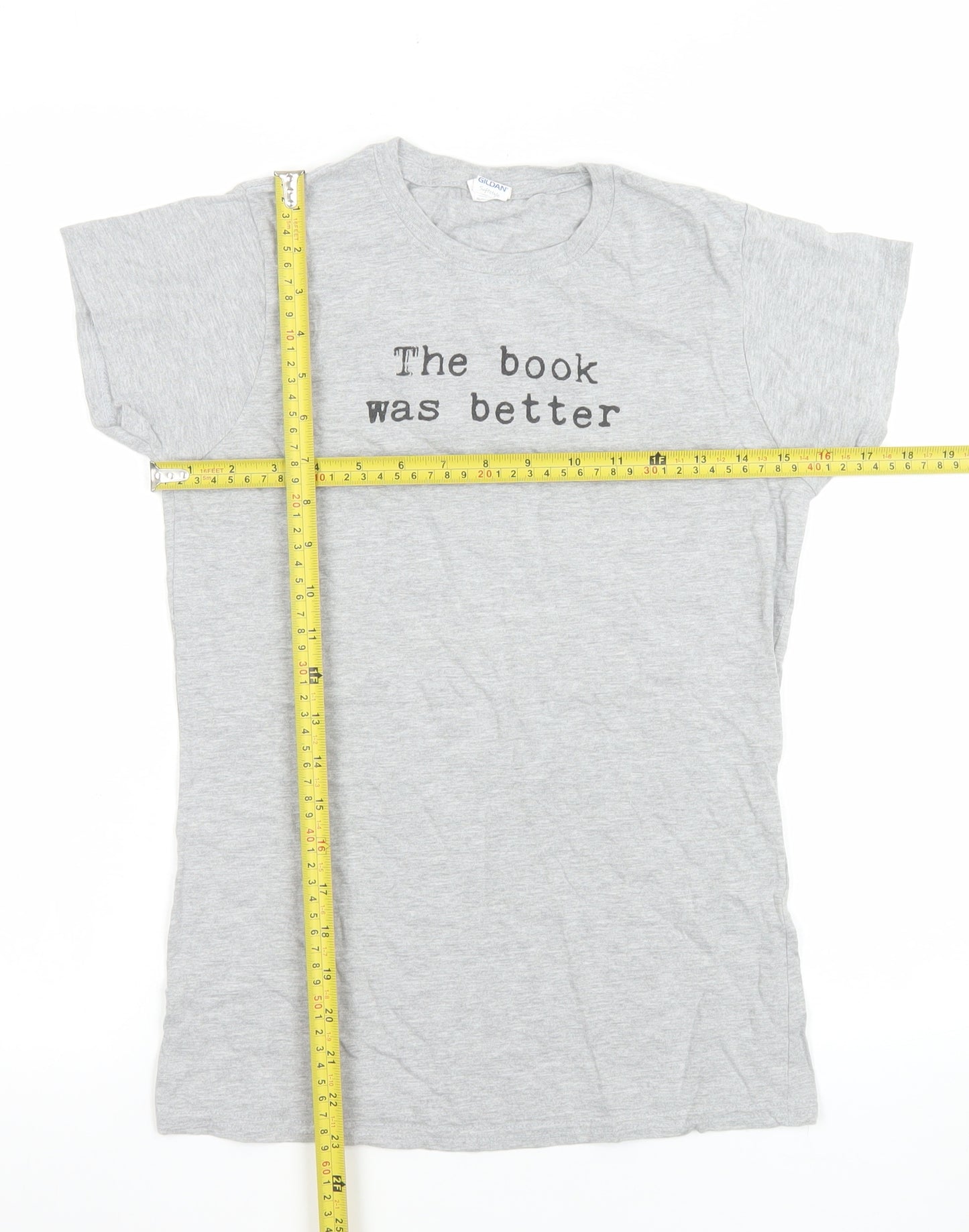 Gildan Womens Grey M Basic Funny Quote T-Shirt Softstyle Cotton Blend