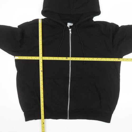 H&M Men Black XL Basic Zip Hoodie Jacket Cotton Blend