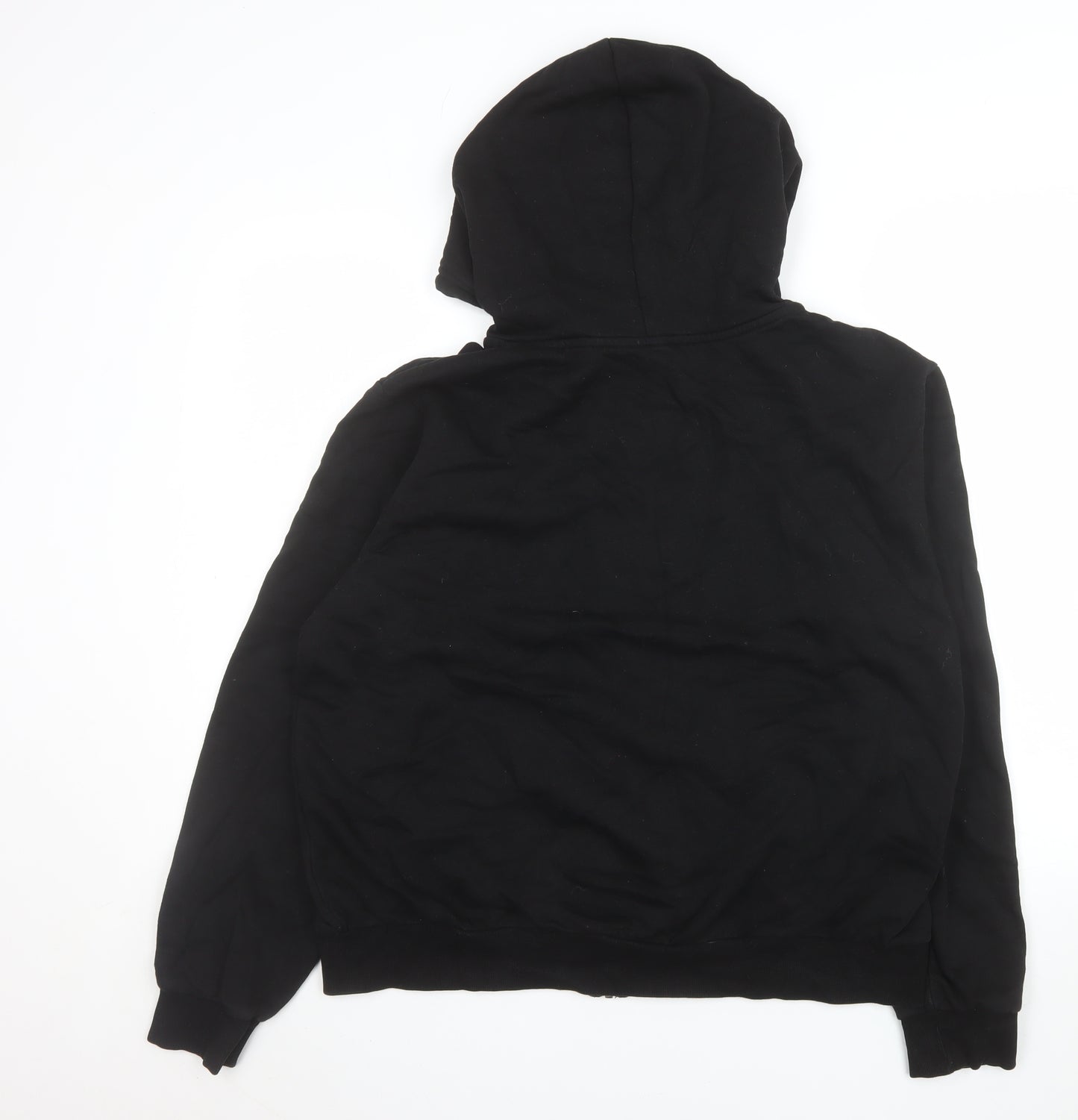 H&M Men Black XL Basic Zip Hoodie Jacket Cotton Blend