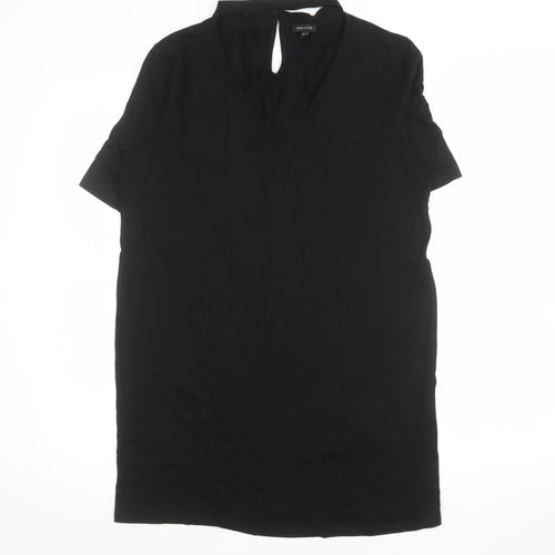 River Island Women's Black Viscose Tunic Blouse Size 12