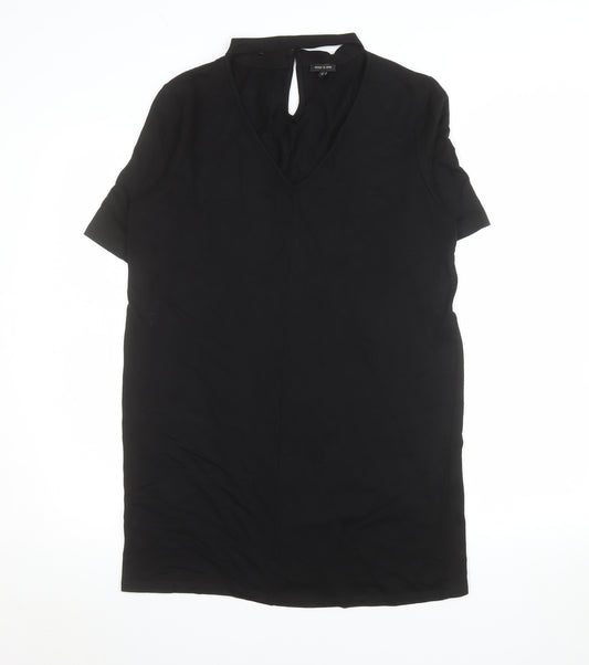 River Island Women's Black Viscose Tunic Blouse Size 12