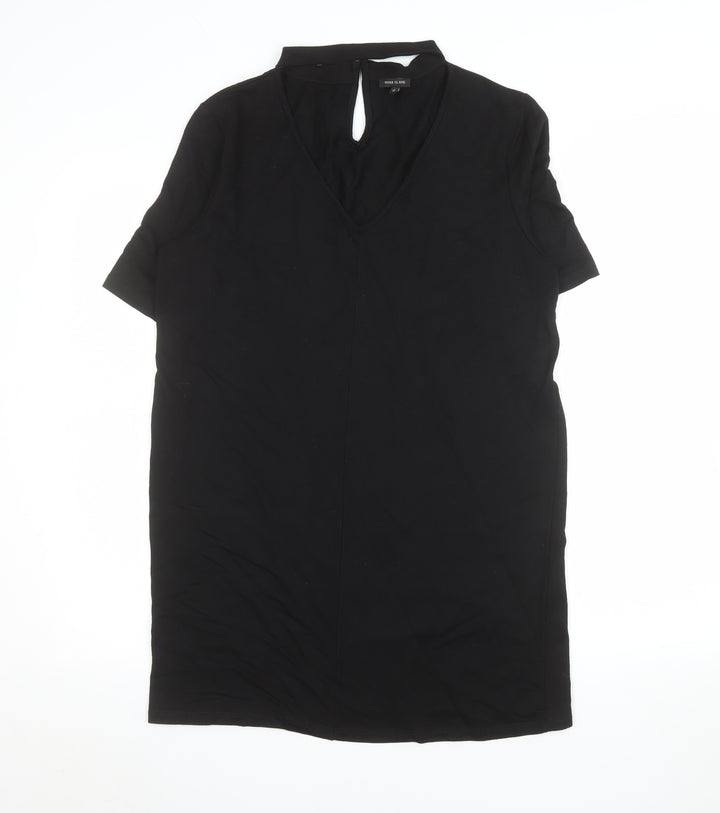 River Island Women's Black Viscose Tunic Blouse Size 12