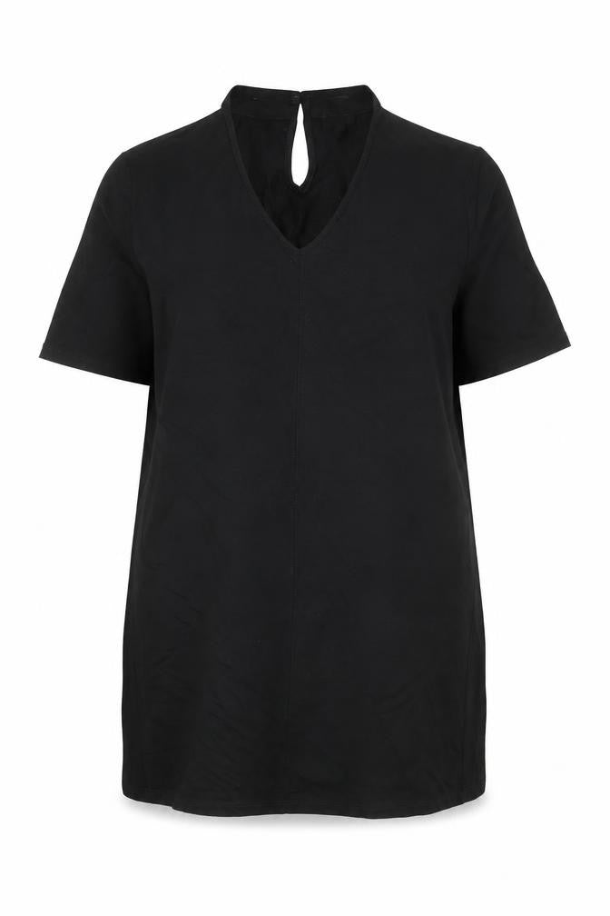 Front view of River Island Women's Black Viscose Tunic Blouse, size 12