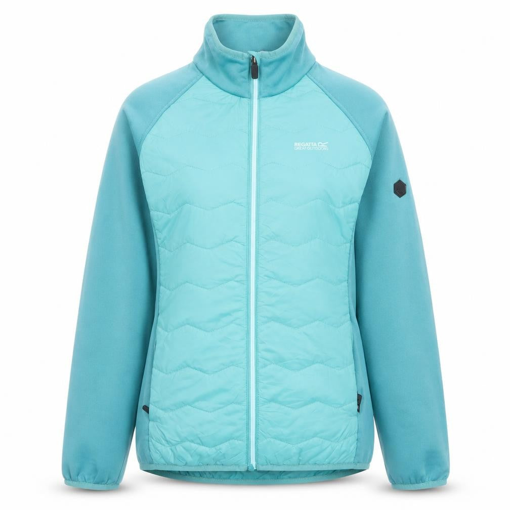 Front view of Regatta Women's Blue Lightweight Puffer Softshell Jacket UK 14