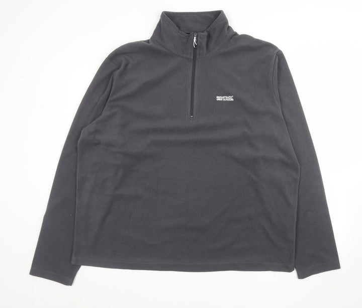 Regatta Men's Grey 2XL Fleece 1/4 Zip Pullover Sweatshirt