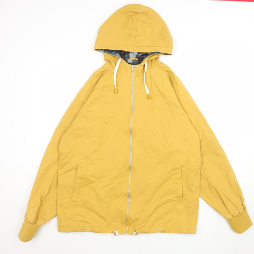 Pop England Womens Yellow Hooded Cotton Windbreaker Jacket M