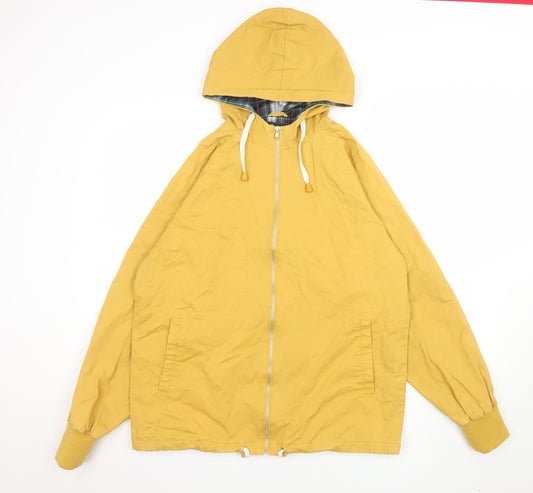 Pop England Womens Yellow Hooded Cotton Windbreaker Jacket M