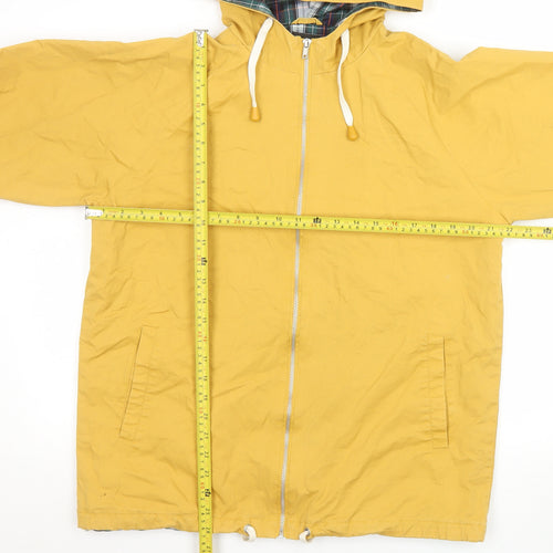 Pop England Womens Yellow Hooded Cotton Windbreaker Jacket M