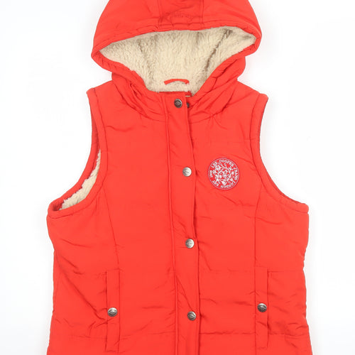 Lee Cooper Women's Red Puffer Hooded Waistcoat Size 16